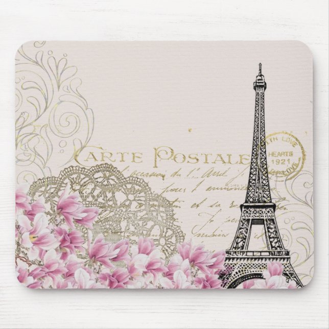 Mousepad Impressão da Torre Eiffel Vintage (Frente)