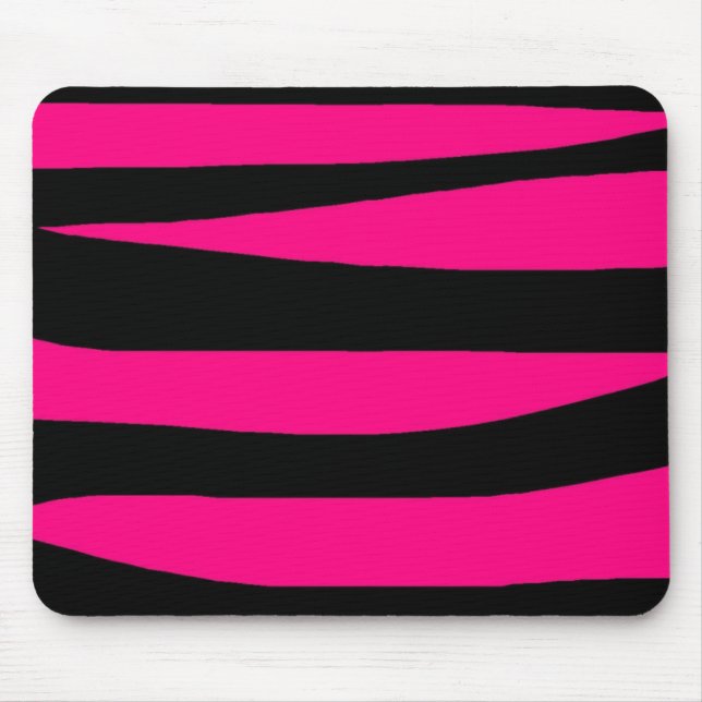 Mousepad Impressão da zebra do rosa quente (Frente)