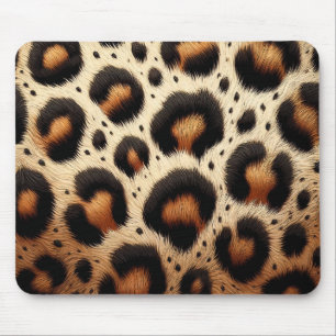 Mousepad Impressão de Animais em Pelos de Leopardo Bege e P