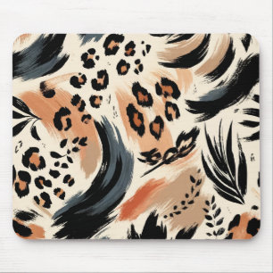 Mousepad Impressão de animal exótico pintado abstrato leopa