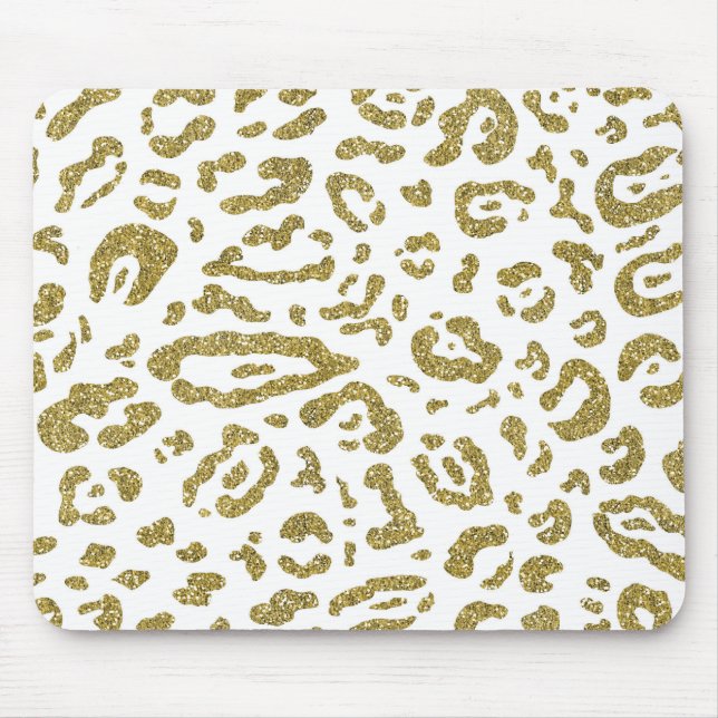 Mousepad Impressão de Animal Leopardo Cheetah Branco Brilho (Frente)