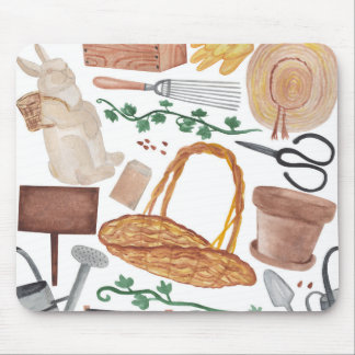 Mousepad Impressão de aquarela de jardim