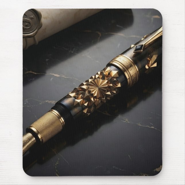 Mousepad Impressão de Arte de Caneta Tinteiro de Luxo (Frente)