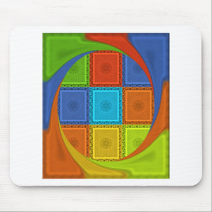 Mousepad Impressão de Arte de Redemoinho Xadrez