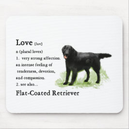Mousepad Impressão de Arte de Retriever Revestida Plana