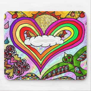 Mousepad Impressão de Arte do Arco Arco-Íris Psicodélico