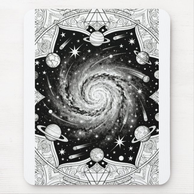 Mousepad Impressão de Arte Mandala da Galáxia Celestial | P (Frente)