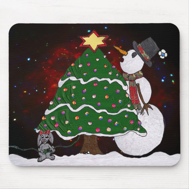 Mousepad Impressão de Arte Surpresa de Boneco de Neve de Ár (Frente)