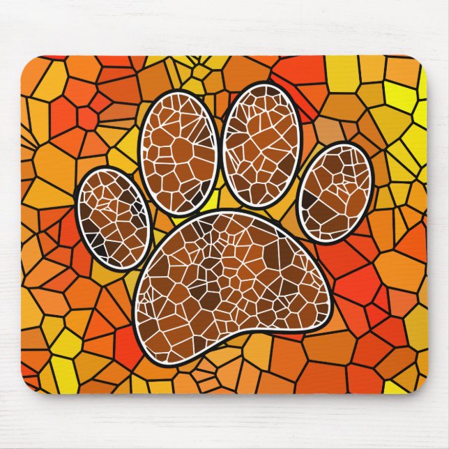 Mousepad Impressão de Canas de Cão de Arte Mosaica (Frente)