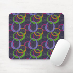 Mousepad Impressão de Círculos Retro do Mod