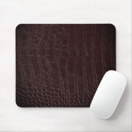 Mousepad Impressão de Couro de Jacaré Crocodilo Marrom Fals