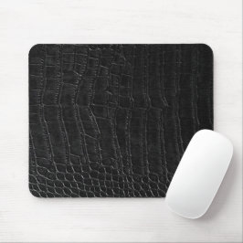 Mousepad Impressão de Couro de Jacaré de Crocodilo Preto Fa