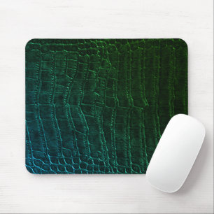 Mousepad Impressão de Couro de Jacaré Verde Falso