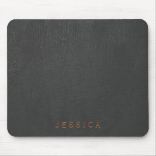 Mousepad Impressão de couro preto elegante da textura
