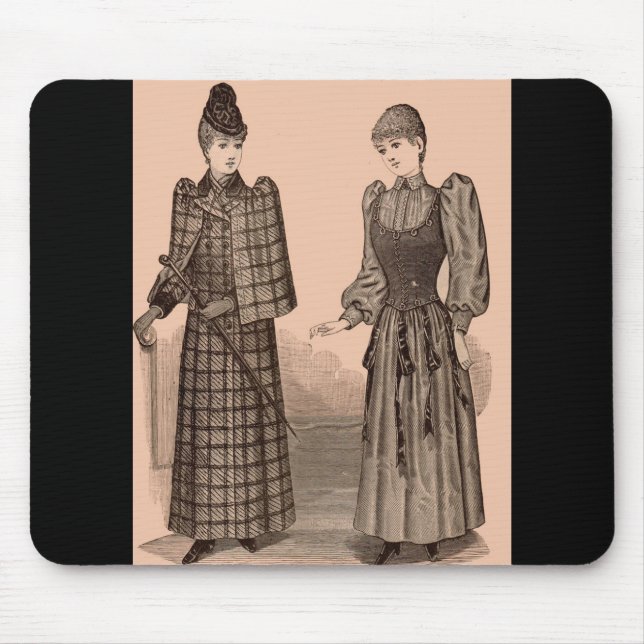 Mousepad impressão de Delineador 1895 casaco e vestido (Frente)