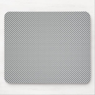 Mousepad Impressão de fibra de carbono branca prateada