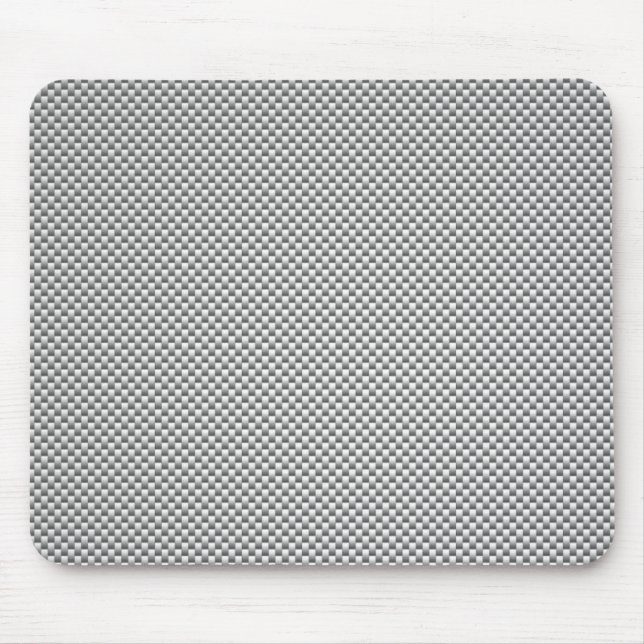 Mousepad Impressão de fibra de carbono branca prateada (Frente)