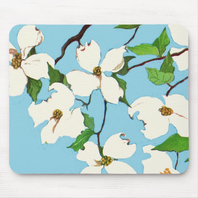 Mousepad impressão de flores de madeira (Frente)