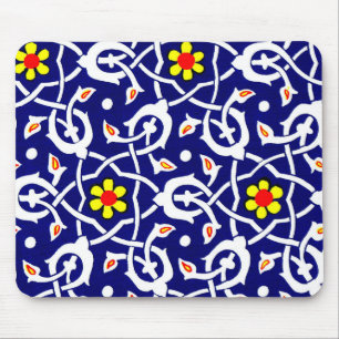 Mousepad impressão de flores e nós