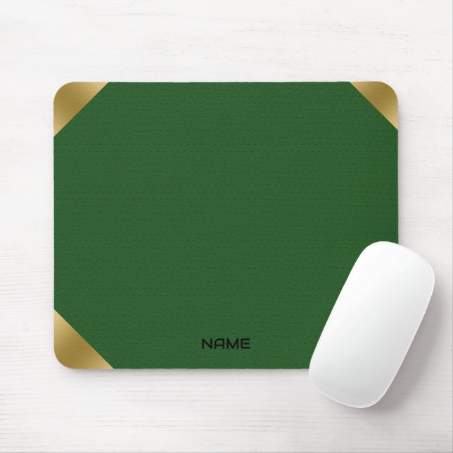 Mousepad Impressão de imagem verde em couro com acentos de  (Com mouse)