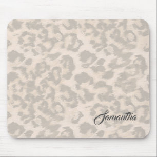 Mousepad Impressão de leopardo bege.