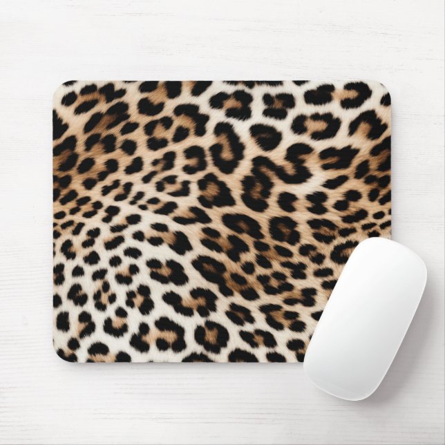 Mousepad Impressão de Leopardo Castanho (Com mouse)