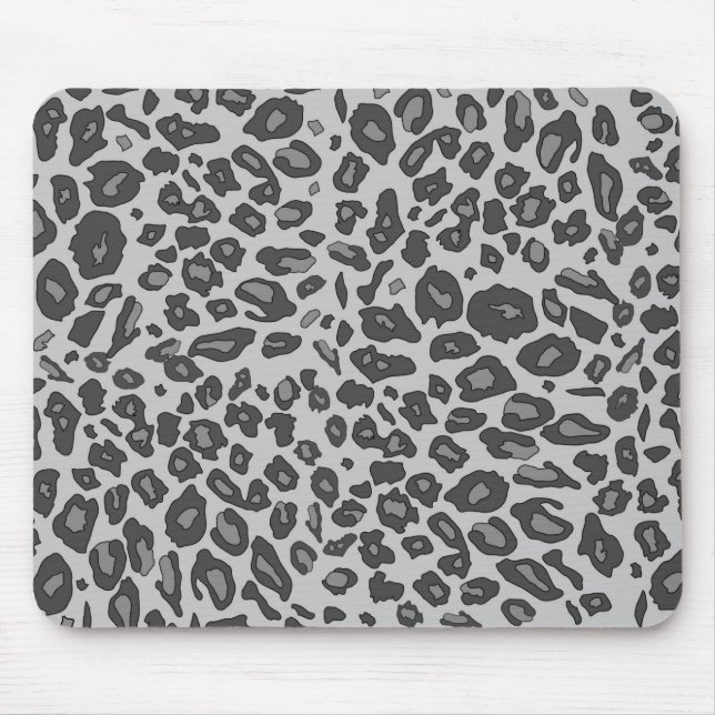 Mousepad Impressão de leopardo cinza (Frente)