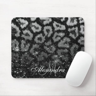 Mousepad Impressão de Leopardo e Brilho Preto
