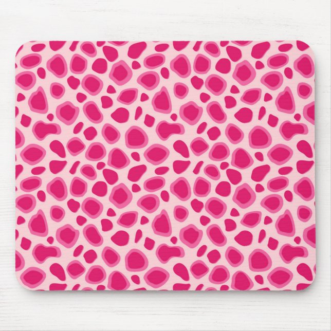 Mousepad Impressão de leopardo - fúcsia e rosa claro (Frente)