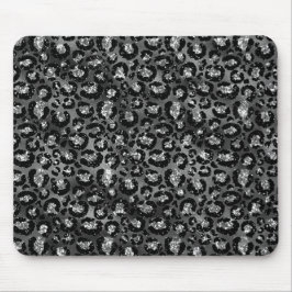 Mousepad Impressão de Leopardo Preto e Cinza Prata