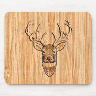 Mousepad Impressão de madeira da grão da cabeça à moda dos