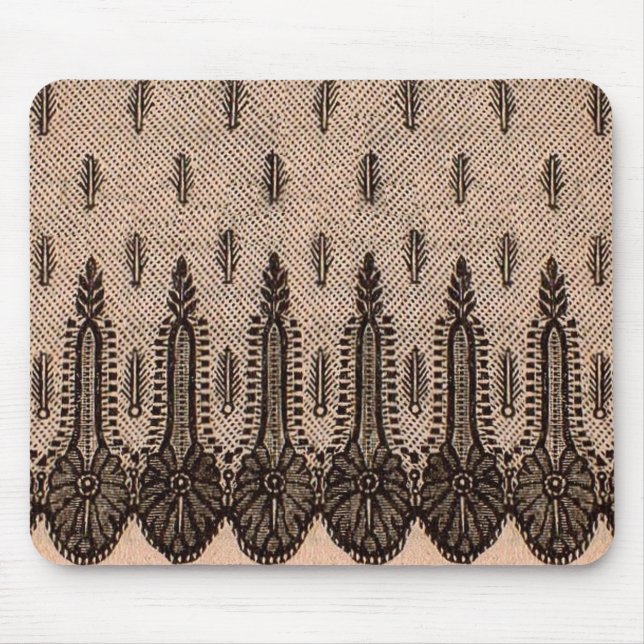 Mousepad impressão de malha floral preta (Frente)