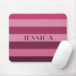 Mousepad Impressão de Nome de Padrão de Stripes Rosa Person