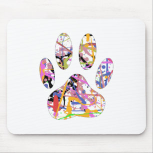 Mousepad Impressão de Paint Splatter Dog Paw