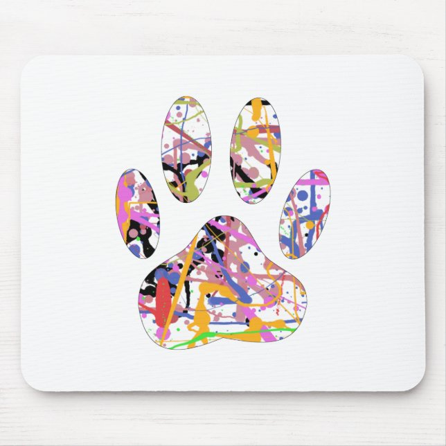 Mousepad Impressão de Paint Splatter Dog Paw (Frente)