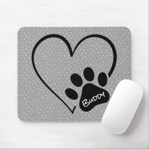 Mousepad Impressão de Pata de Cachorro com Bolinhas Cardí
