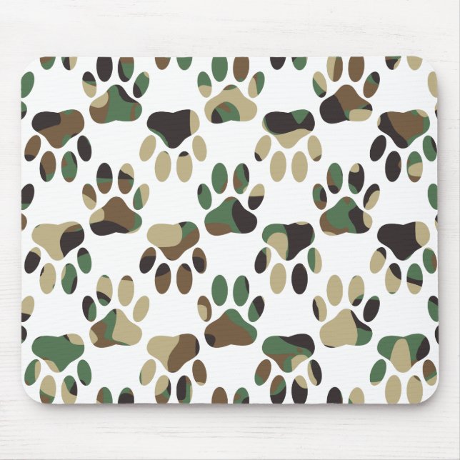 Mousepad Impressão de Pata de Cachorro Padrão da Camo (Frente)