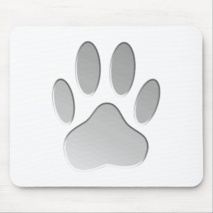 Mousepad Impressão de Pata de Cão com Aspecto Metálico