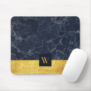 Mousepad Impressão de Textura Dourada azul escura azul mon