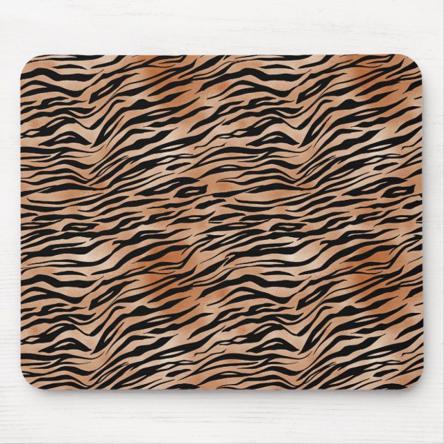 Mousepad Impressão de Tigre Preto Laranja (Frente)