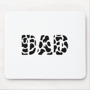 Mousepad Impressão de Vaca Pai de Branco Preto Padrão Anim