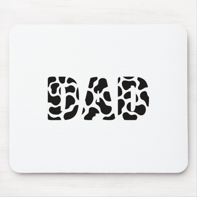 Mousepad Impressão de Vaca Pai de  Branco Preto Padrão Anim (Frente)