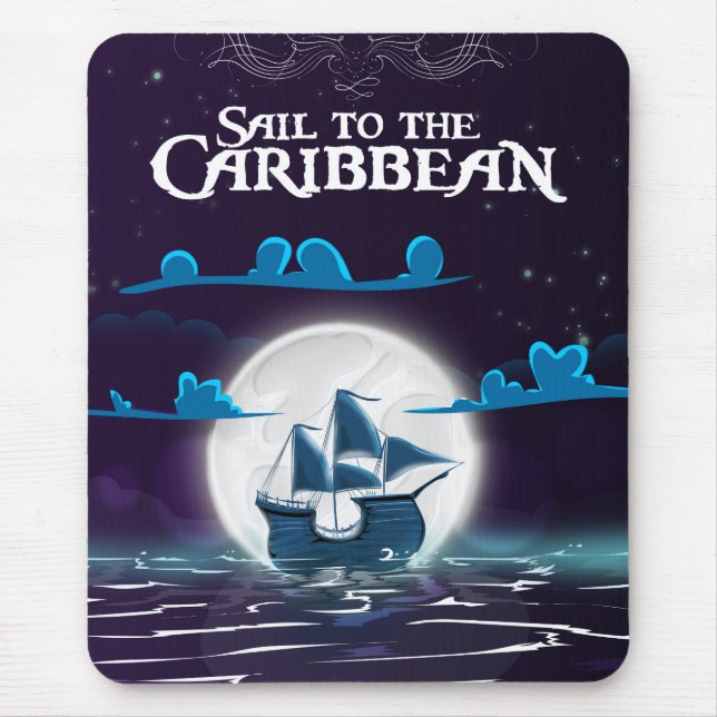 Mousepad impressão de Viagem de Cartoon Pirata de Caribe. (Frente)