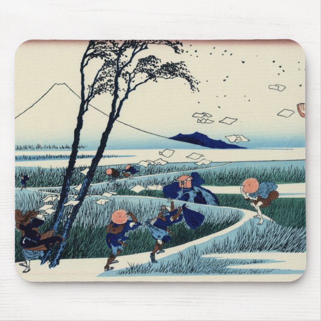 Mousepad Impressão de Woodblock do japonês (Frente)