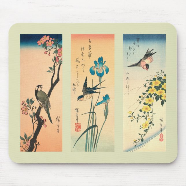 Mousepad Impressão de Woodblock do japonês (Frente)