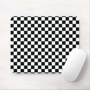Mousepad Impressão digital de xadrez preto e branco