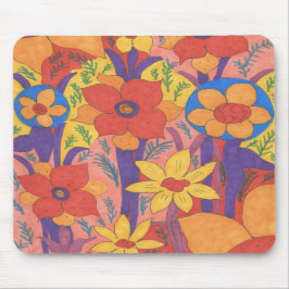 Mousepad Impressão do Jardim Laranja Bold Bohemian