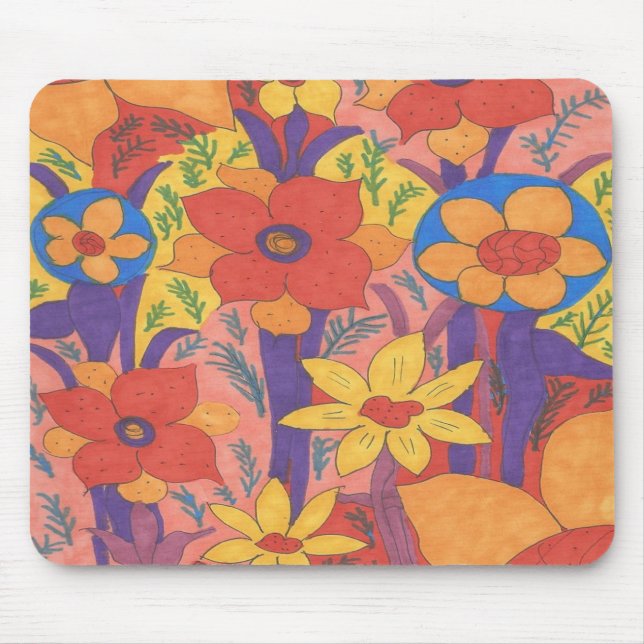 Mousepad Impressão do Jardim Laranja Bold Bohemian (Frente)