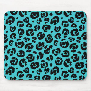 Mousepad Impressão do Leopardo Azul Turquesa