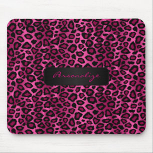 Mousepad Impressão do leopardo de Ikat do rosa quente e do